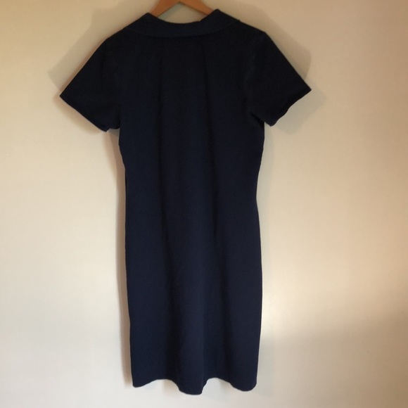 EDDIE Bauer Tall Navy Blue Logo Collar Dress Large - Picture 4 of 4